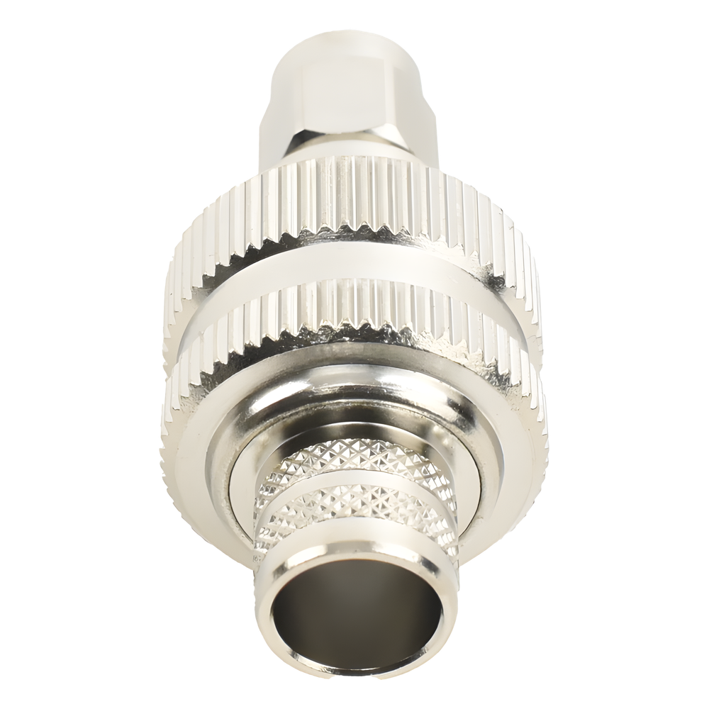 Conector SMA Macho Inverso de Anillo Plegable para RG-8/U, 9913, LMR-400, Níquel/ Oro/ Teflón