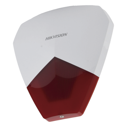 Sirena Estrobo Cableada Hikvision DS-PS1-R / 105 dB / LED Rojo / IP54 / 12V CC / Compatible con Paneles de Alarma
