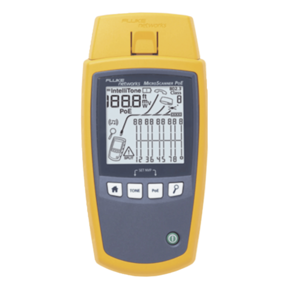 Kit Profesional de Verificador de Red MicroScanner PoE, para Comprobación de Redes de Voz, Datos, Video y PoE 802.3af, at, bt y UPOE, con Pantalla