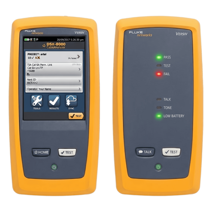 Certificador DSX-8000 para Cable de Cobre Cat5e, Cat6, Cat6A y Cat8, Precisión de Nivel VI/2G (2 GHz), Con WiFi Integrado y Pantalla LCD de 5.7