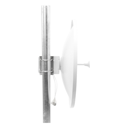 Antena Direccional con Frecuencia Extendida / 4.8 - 6.5 GHz / 28 dBi / Jumper incluido con conector N-Macho / Polaridad en 90º y 45º / Montaje