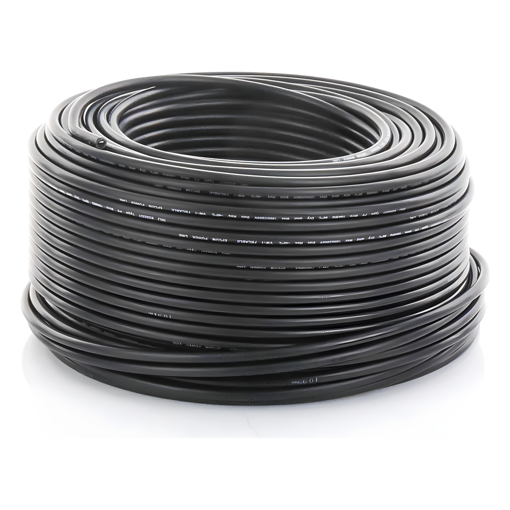 Bobina de 100 metros / Cable Fotovoltaico / Negro / Recubrimiento XLPE / 4mm² / 12 AWG / Hasta 1,800 Vcc