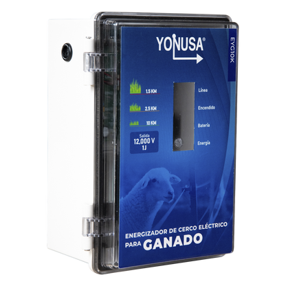 Energizador para Ganado 10,000Volts-2JOULES/ 25,000 metros lineales de protección / Cercas Electrificadas