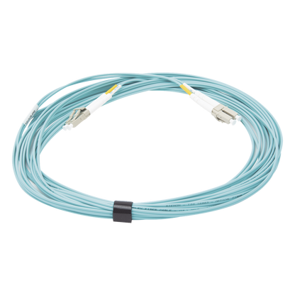 Jumper de Fibra Óptica Multimodo 50/125 XGLO OM3, LC-LC Duplex, OFNR, Color Aqua, 7 Metros (22.97 Pies)