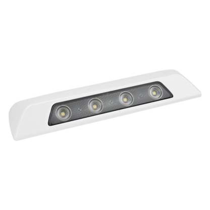 Luz Auxiliar de Escena de 4 LED, Blanco, Lente Transparente, Bisel Blanco