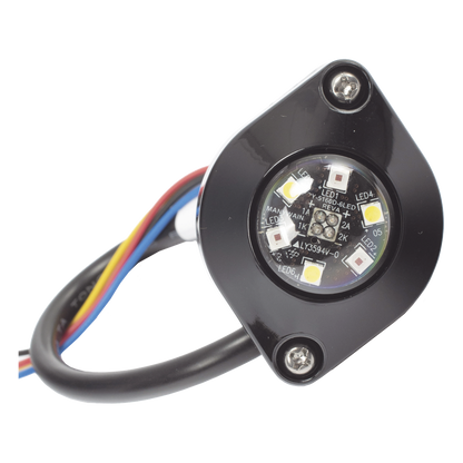 Estrobo Oculto de 6 LED, Ambar/Blanco, Lente Transparente, Bisel Negro