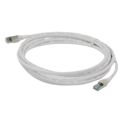 Patch Cord Z-MAX Cat6A S/FTP, CM/LS0H, 3.05 Metros (10 Pies), Color Blanco, Versión Bulk (Sin Empaque Individual)