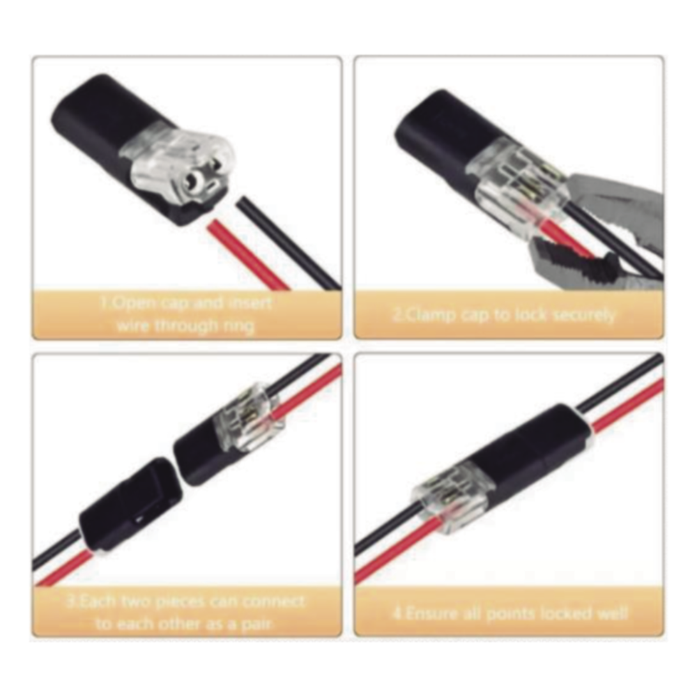 Bolsa con 25 conectores / Enchufables / Para 2 cables / compatibles en calibre 22 al 18 AWG