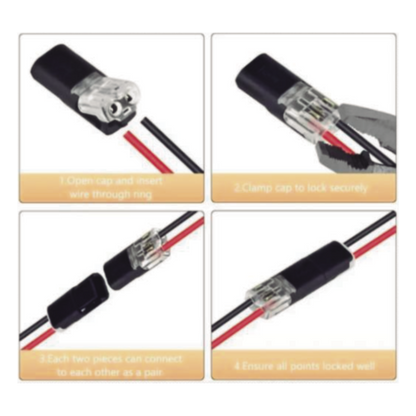 Bolsa con 25 conectores / Enchufables / Para 2 cables / compatibles en calibre 22 al 18 AWG