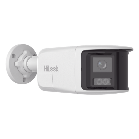 [Dual Light] Bala IP 6 Megapixel / Imagen Panorámica 180°/ PoE / Micrófono y Bocina Integrado / Exterior IP67 / Audio Bidireccional / Alarma Visual y