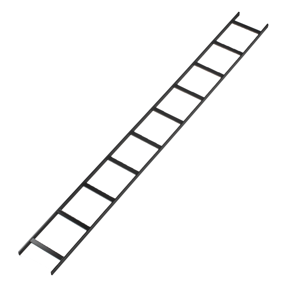 Escalera Tubular de 1.5" de Peralte y 12" de Ancho y 3.05 Metros de Largo, Pintura Epóxica Color Negro, Ideal Para Utilizarse en Centros de Datos o