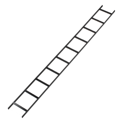 Escalera Tubular de 1.5" de Peralte y 12" de Ancho y 3.05 Metros de Largo, Pintura Epóxica Color Negro, Ideal Para Utilizarse en Centros de Datos o