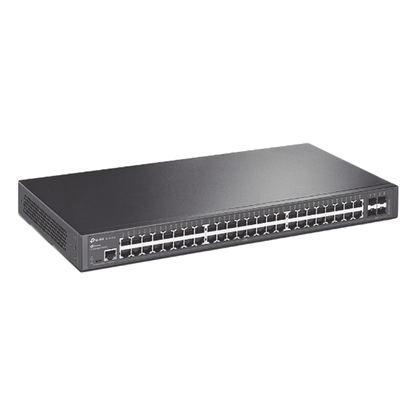 Switch Omada SDN Administrable / 48 puertos Gigabit y 4 puertos SFP / Funciones sFlow, QinQ y QoS / Administración centralizada OMADA