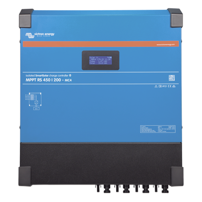 SmartSolar MPPT RS 450/200-MC4. Controlador Solar MPPT 200A, Voltaje: 48 Vcc. Para uso con Inv. Cargadores Victron