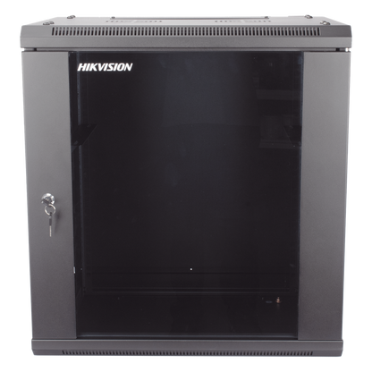Gabinete para Montaje en Pared - Piso / Puerta de Cristal Templado / Cuerpo Fijo / 12 Unidades de Rack / 19" / Fabricado en Acero