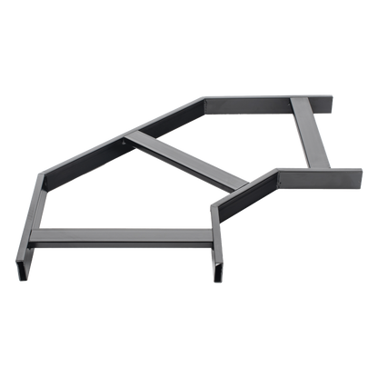 Curva Horizontal de 90° para Escalera Tubular de 1.5" de Peralte y 12" de Ancho, Acabado con Pintura Epóxica Color Negro, Incluye Coples y Tornillería