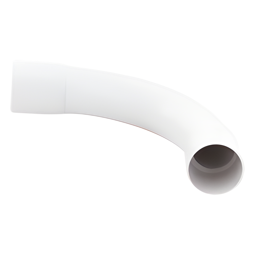 Curva de radio estrecho para tubería rígida, recomendado para cables de datos, PVC Auto-extinguible, de 25 mm