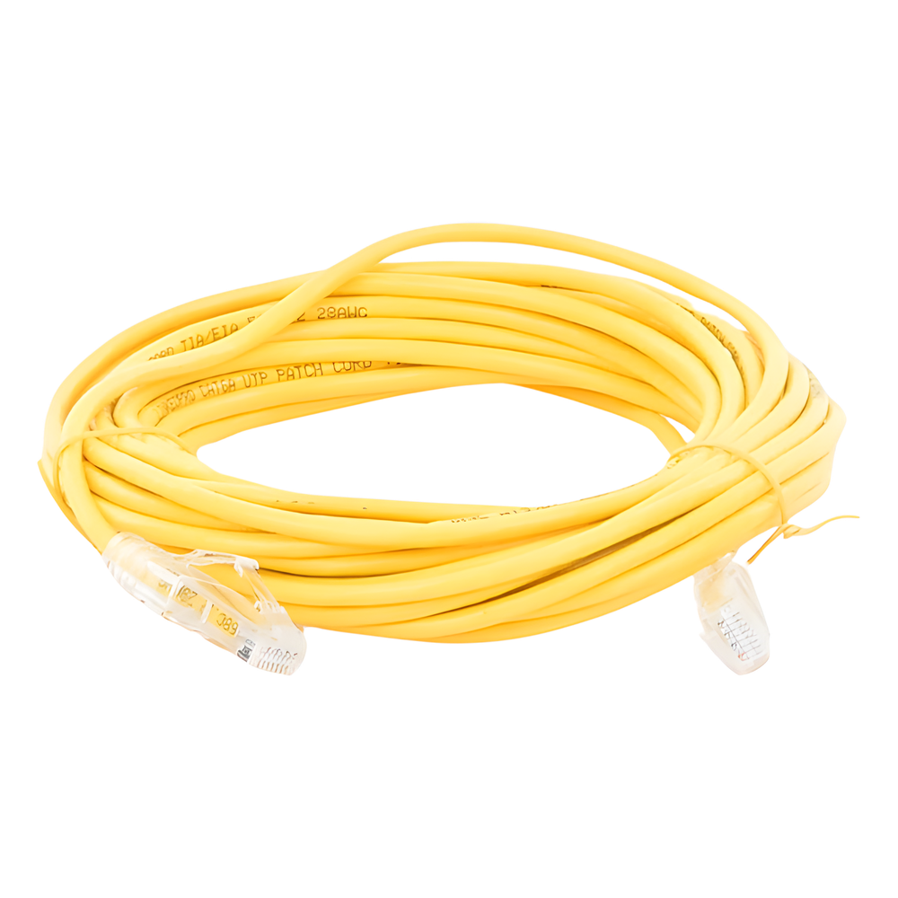 Cable de Parcheo Slim UTP Cat6A - 7 Metros (22.97 Pies) Amarillo, Diámetro Reducido (28 AWG)