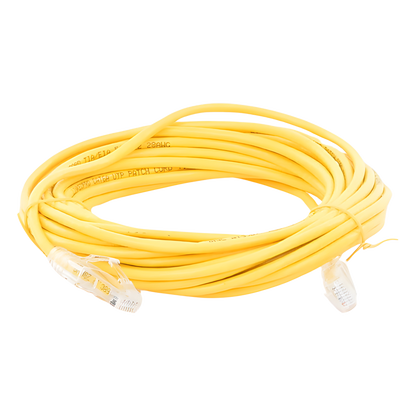 Cable de Parcheo Slim UTP Cat6A - 7 Metros (22.97 Pies) Amarillo, Diámetro Reducido (28 AWG)