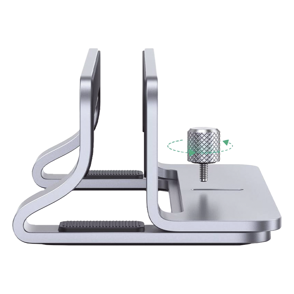 Soporte Vertical para Laptop / Adecuado para escritorio / Anchura Ajustable (12-26mm) / Amplia compatibilidad / Anti-Arañazos / Anti-Deslizante