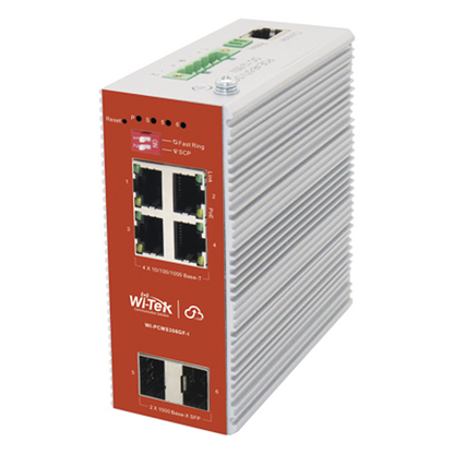 Switch L2+ PoE Industrial / Administración Cloud-Web-CLI / 4 Puertos PoE af/at 100/1000 Mbps / 2 Puertos SFP Gigabit / Presupuesto PoE 120 W