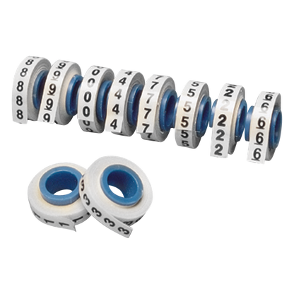 10 Rollos de Etiquetas Marcadoras, Pre-Impresos con los Números 0-9, de 2.4 Metros (7.87 Pies), Color Blanco