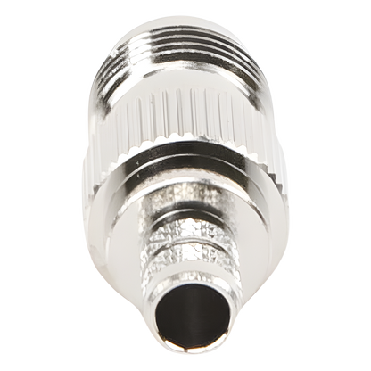 Conector TNC Hembra de Anillo Plegable para Cables RG-8/X, LMR-240, Grupo X, Níquel/ Oro/ Delrin