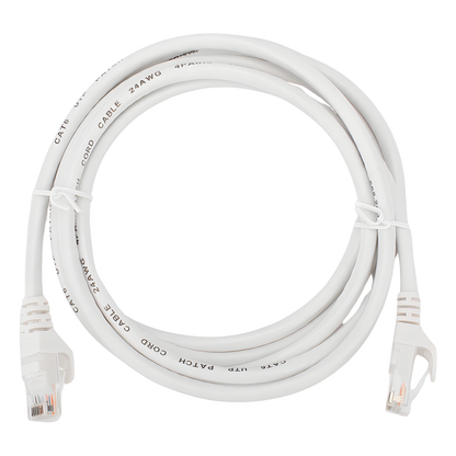 Cable de Parcheo (Patch Cord) / UTP / Cat. 6 (24 AWG) / 2 Metros (6.56 Pies) / Color Blanco/ Ideal para PoE+ / Interior