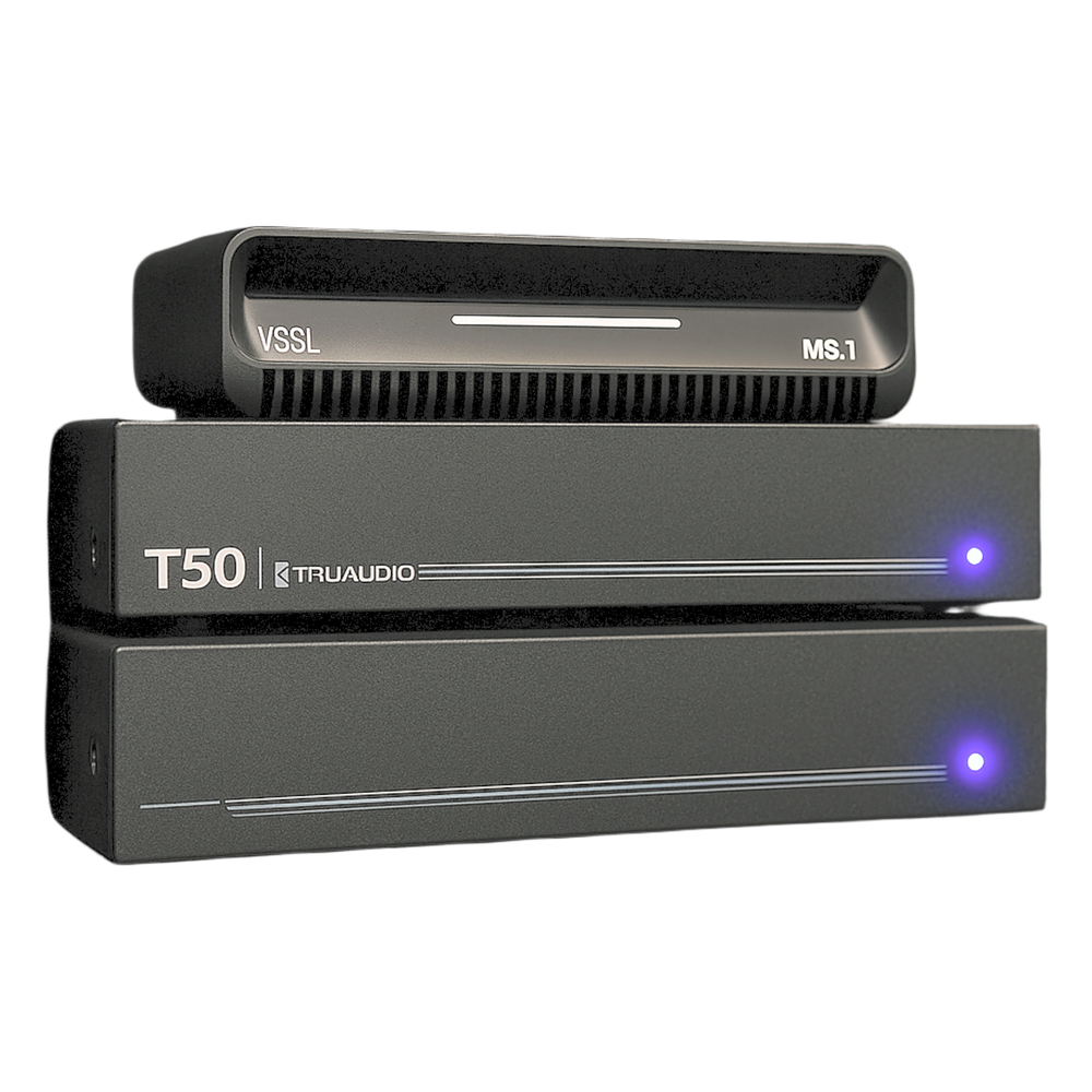 KIT Amplificador T50 y Streamer de Audio Modular MS.1 | PoE + USB-C | HDMI eARC + Óptica + RCA | Bluetooth LE Audio | WiFi |