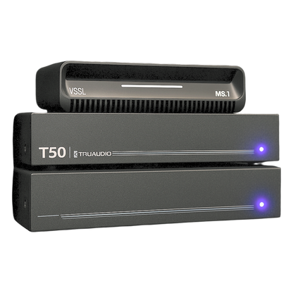 KIT Amplificador T50 y Streamer de Audio Modular MS.1 | PoE + USB-C | HDMI eARC + Óptica + RCA | Bluetooth LE Audio | WiFi |