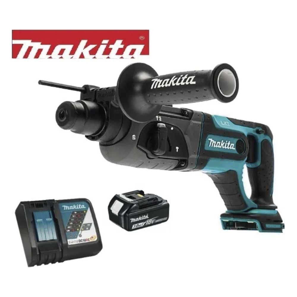 Rotamartilló 18V, SDS 0-1.200 Rpm, 3 Modos de Trabajo, Incluye 2 Baterías de 3.0 Ah, Cargador y Maletín.
