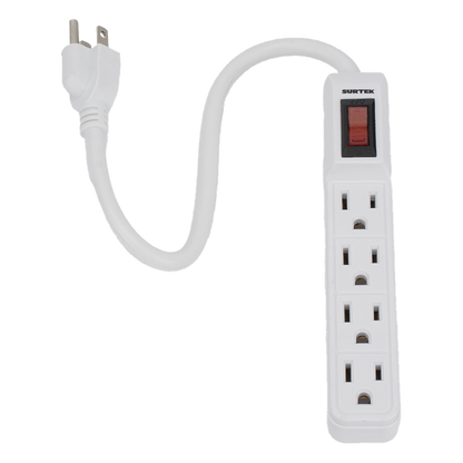 Multicontacto con cable 30 cm. 4 tomas 127 Vca línea, tierra, neutro 15 A max.