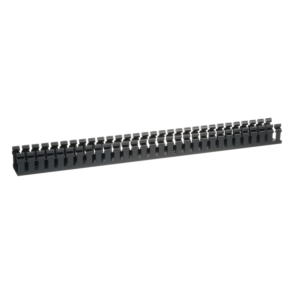Canaleta Ranurada de PVC sin Tapa, Tipo H (Tapa Abisagrada), 55.1 mm de Ancho, 50.3 mm de Alto y 1828.8 mm de Largo, Color Negro