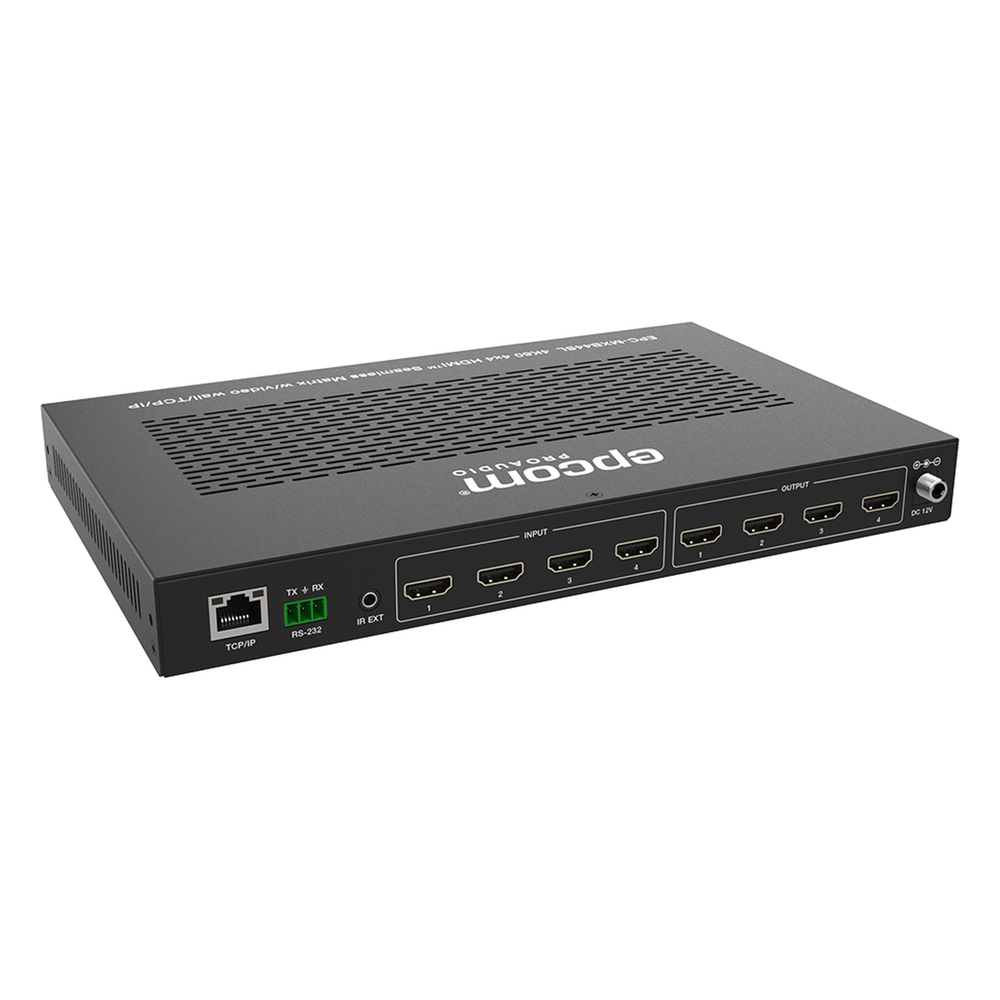 Matriz HDMI 4×4 | Video Wall | Seamless Switch | 10 Modos de Visualización | 4K@60Hz 4:4:4 | HDMI 2.0b y HDCP 2.2 | Control vía Web, IR, RS-232 y