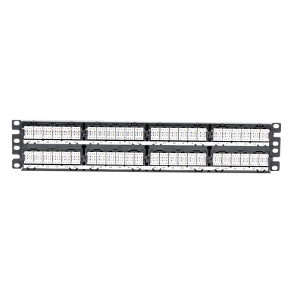 Panel de Parcheo de Impacto (110), Plano, Categoría 6A, de 48 Puertos, 2UR