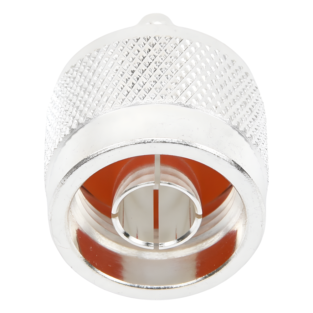 Conector Coaxial N Macho de Anillo Plegable para Cable RG-142/U, Plata/ Oro/ Teflón