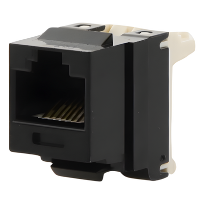 Conector Jack Estilo 110 (de Impacto), Tipo Keystone, Categoría 6, de 8 Posiciones y 8 Cables, Color Negro