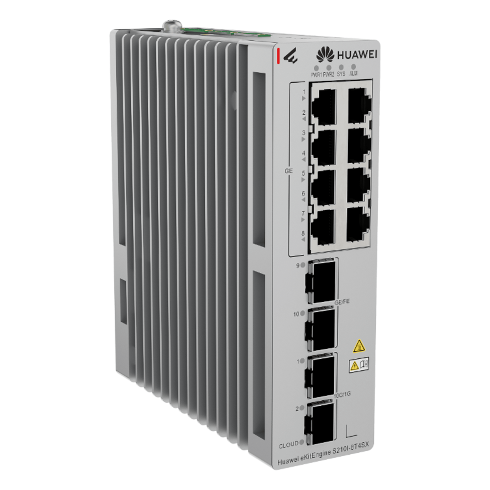 Switch Industrial eKit / 8 Puertos Gigabit + 2 SFP + 2 SFP+ / Montaje en Riel DIN / Fuente Redundante 1+1 : 9.6 a 50 VCD / Libre de licenciamiento
