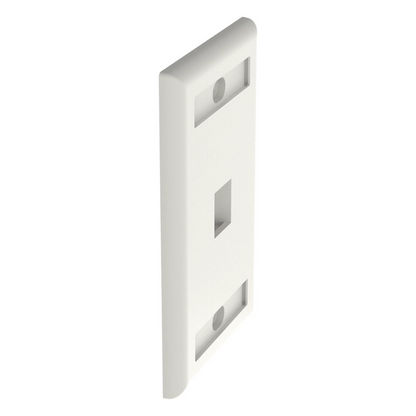 Placa de Pared Vertical, Salida Para 1 Puerto Keystone, Con Espacios Para Etiquetas, Color Blanco