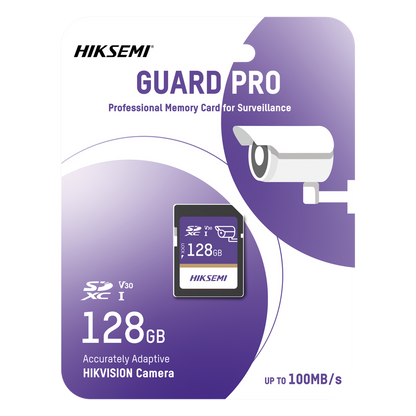 Tarjeta SD GuardPro P10 / 128 GB / 100 MB/s Lectura / 90 MB/s Escritura / Clase 10 U3 V30 / 3D TLC NAND / Especializada Para Videovigilancia 24/7