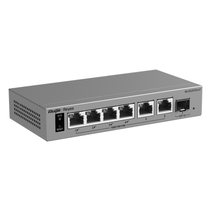Switch Capa 2 Smart Cloud Managed / 7 Puertos Gigabit / 2 PoE++ 802.3bt + 2 PoE+ 802.3at / 1 Puerto SFP 1GE / Presupuesto PoE 120 W / Protección