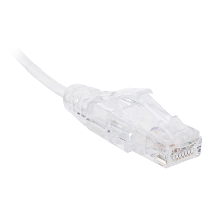 Cable de Parcheo Slim UTP Cat6 - 30 cm (11.81 Pulgadas) Blanco, Diámetro Reducido (28 AWG)
