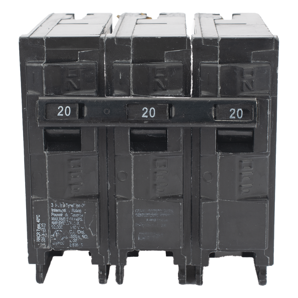 Interruptor automático enchufable tipo QP 3 polos, 20 amp