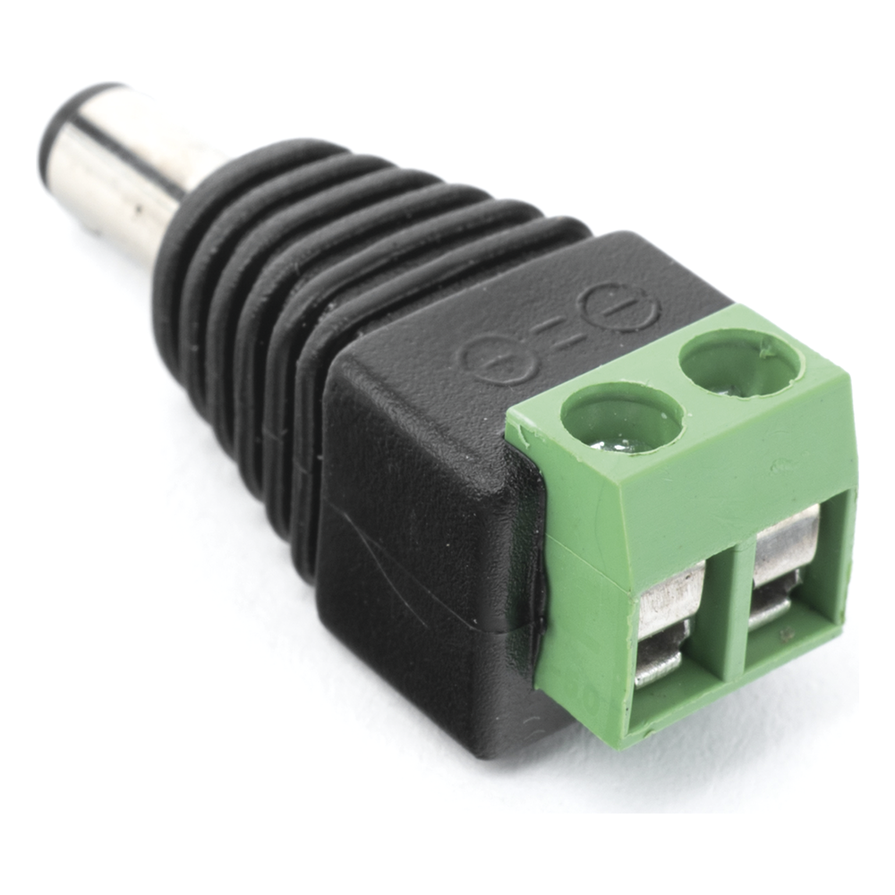 Adaptador Macho Tipo Jack de 3.5 mm (0.14 Pulgadas) Polarizado de 12 Vcc / Terminales Tipo Tornillo / Polarizado (+/-) / Ideal para Cámaras de Video