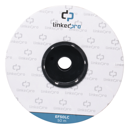 Carrete de Fibra Óptica Monomodo con Conectores LC-LC Duplex, Reforzada con Kevlar, de 50 Metros (164.04 Pies), Para Instalaciones Subterráneas por