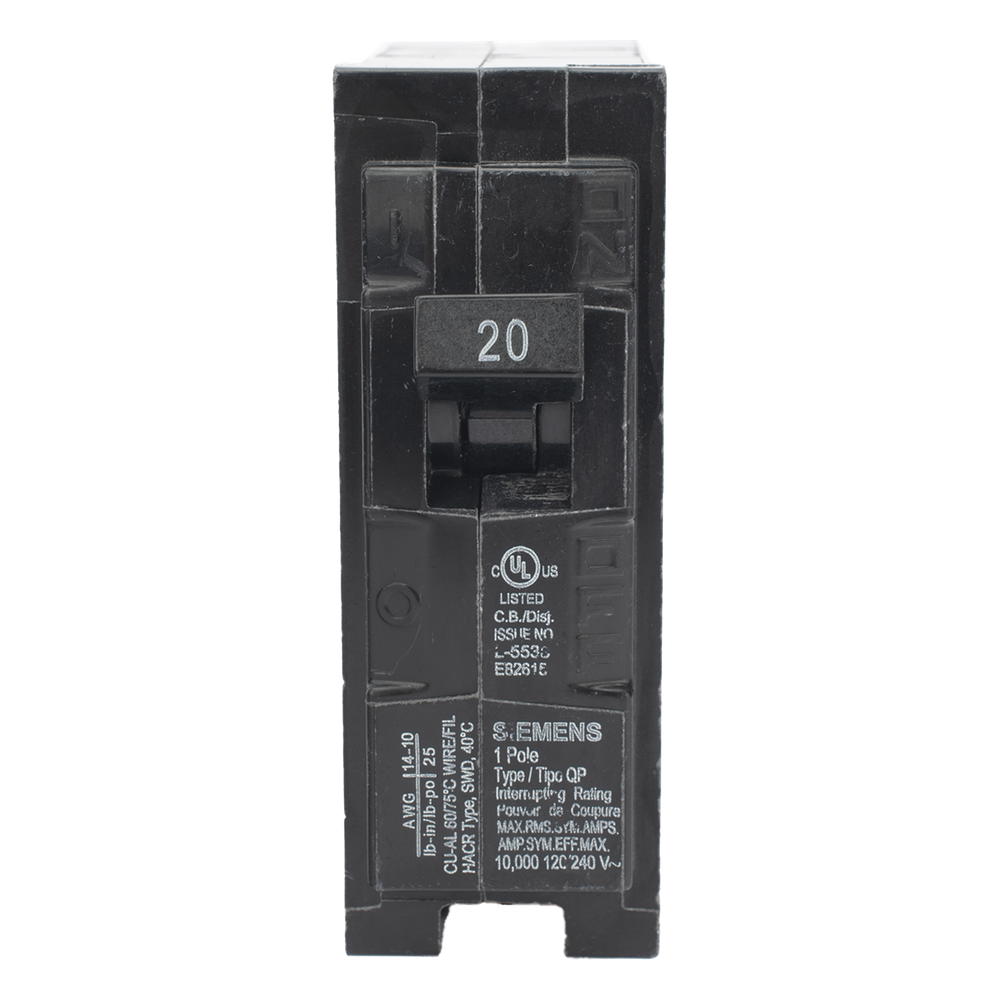 Interruptor automático enchufable tipo QP 1 polos, 20 amp