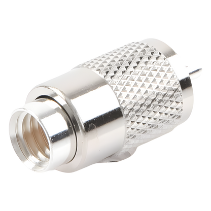 Conector UHF Macho (PL-259) para cables LP-400, RG-8/U, RG-8U-SYS, 8237, 8267, 8268, 9913, CTN-400, 7810, 8214, 7810A, RFLASH-1113, LMR-400, Plata