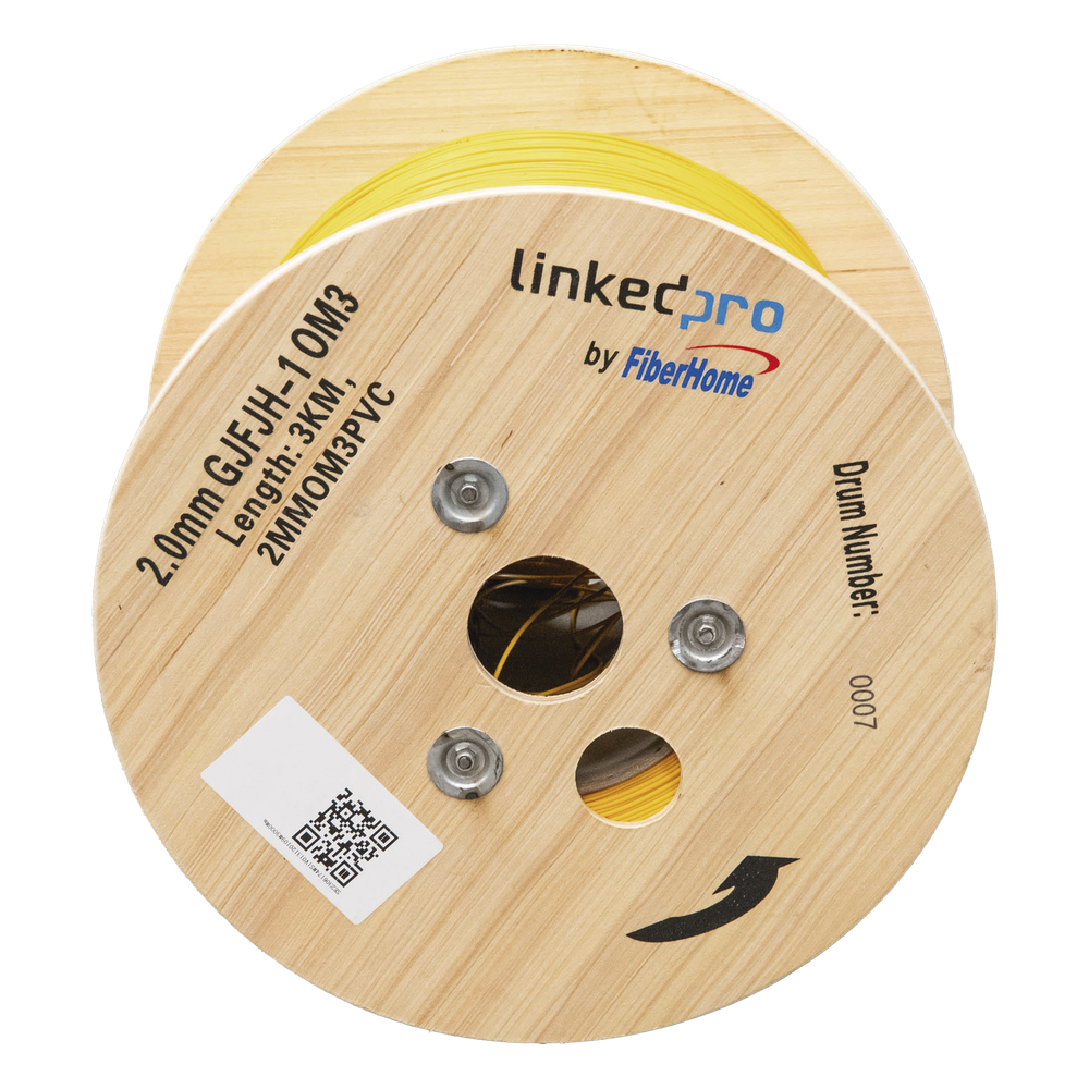 Fibra Óptica Multimodo OM3 2 mm Simplex Tight Buffer (900 micras), Precio Por Metro, (Hasta 2000 Metros en un Solo Tramo de Cable)