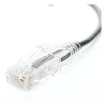 Cable de Parcheo Slim UTP Cat6 - 30 cm (11.81 Pulgadas) Negro Diámetro Reducido (28 AWG)