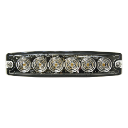 Luz Auxiliar de 6 LED, Ambar, lente Transparente, SAE